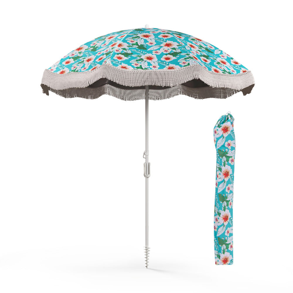 Tassel Beach Umbrella With Push Button Tilt