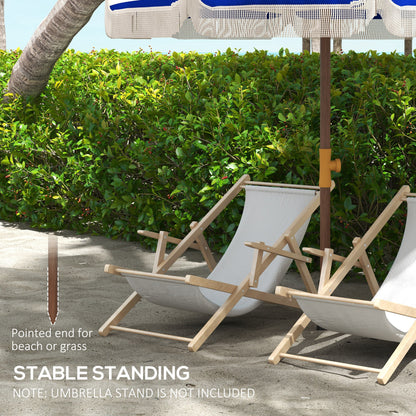 Portable Outdoor Beach Umbrella Blue Strips