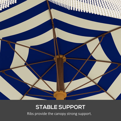 Portable Outdoor Beach Umbrella Blue Strips