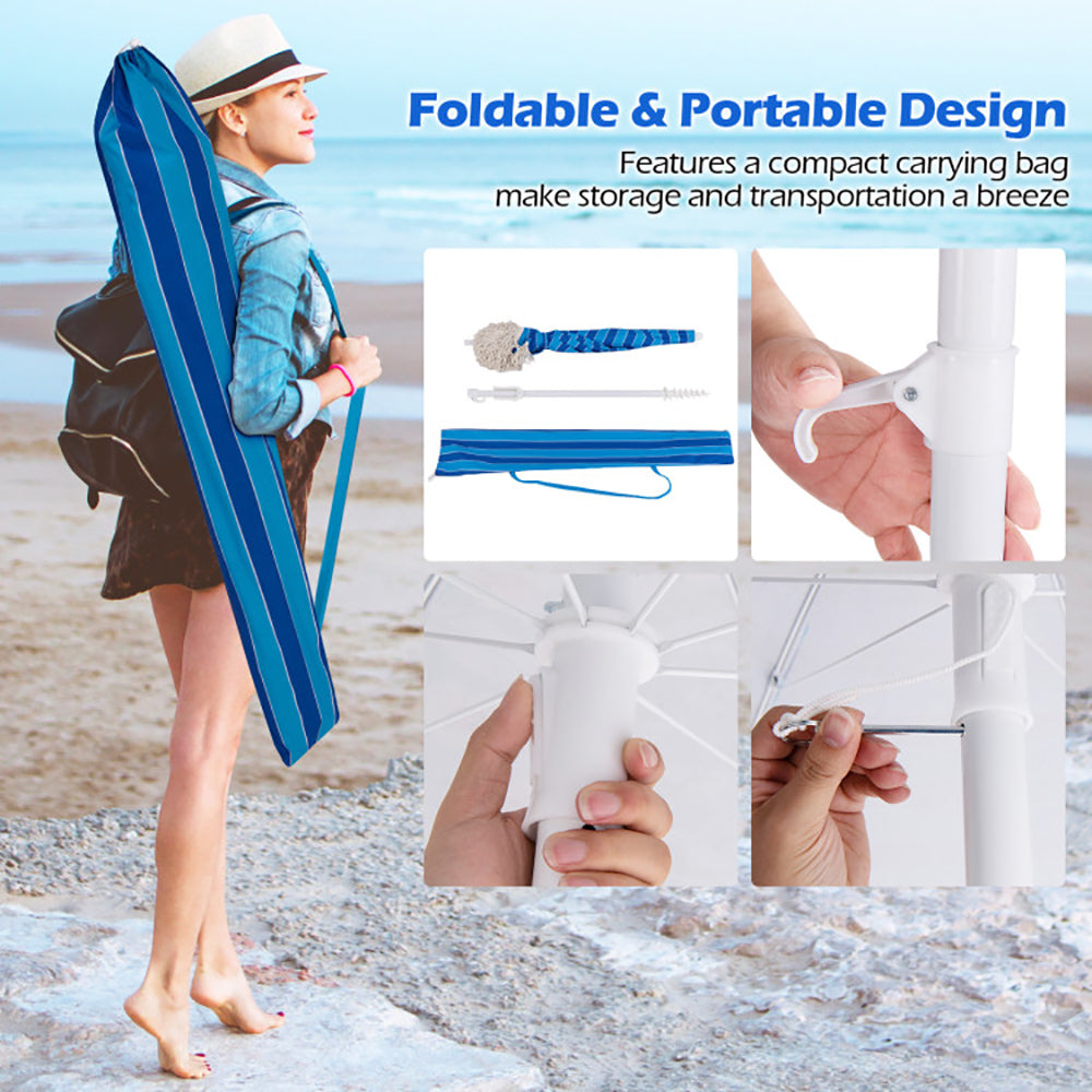 Tassel Beach Umbrella With Push Button Tilt