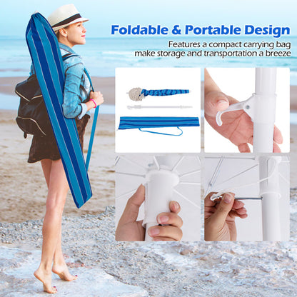 Tassel Beach Umbrella With Push Button Tilt