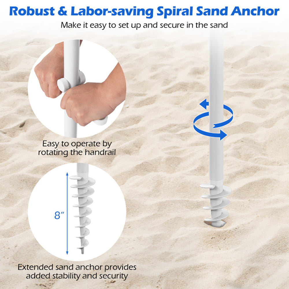 Tassel Beach Umbrella With Push Button Tilt