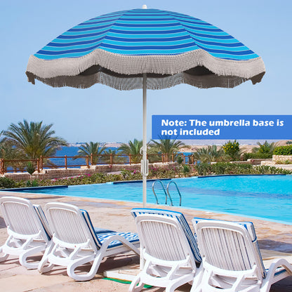 Tassel Beach Umbrella With Push Button Tilt