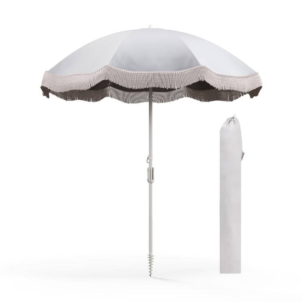 Tassel Beach Umbrella With Push Button Tilt