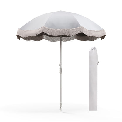 Tassel Beach Umbrella With Push Button Tilt