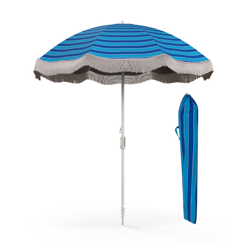 Tassel Beach Umbrella With Push Button Tilt
